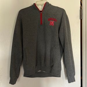 Grey Nebraska zip up sweatshirt